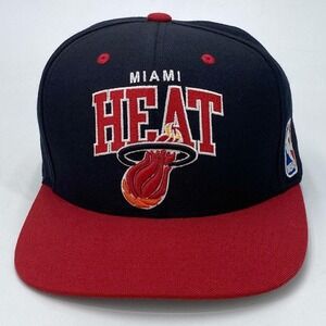 Miami Heat Mitchell &‎ Ness Hardwood Classics Snapback Hat 100% Wool 2-Tone